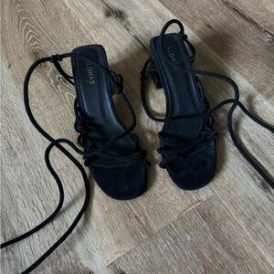 ALOHAS Black Goldie Lace-Up Sandals Size 40